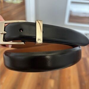 Vintage Black Women’s Ralph Lauren Leather Belt Solid Brass Buckle Large